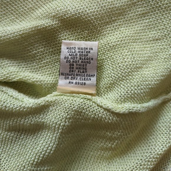 Avalin 100% Linen Lagenlook V-Neck Pullover Top Light Green Size L - Picture 7 of 8